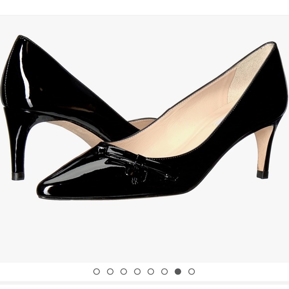 L.K. Bennett Bernice-Pat Dress Kitten Heels Pointed Toe Shoes Size 38.5 - Picture 1 of 13